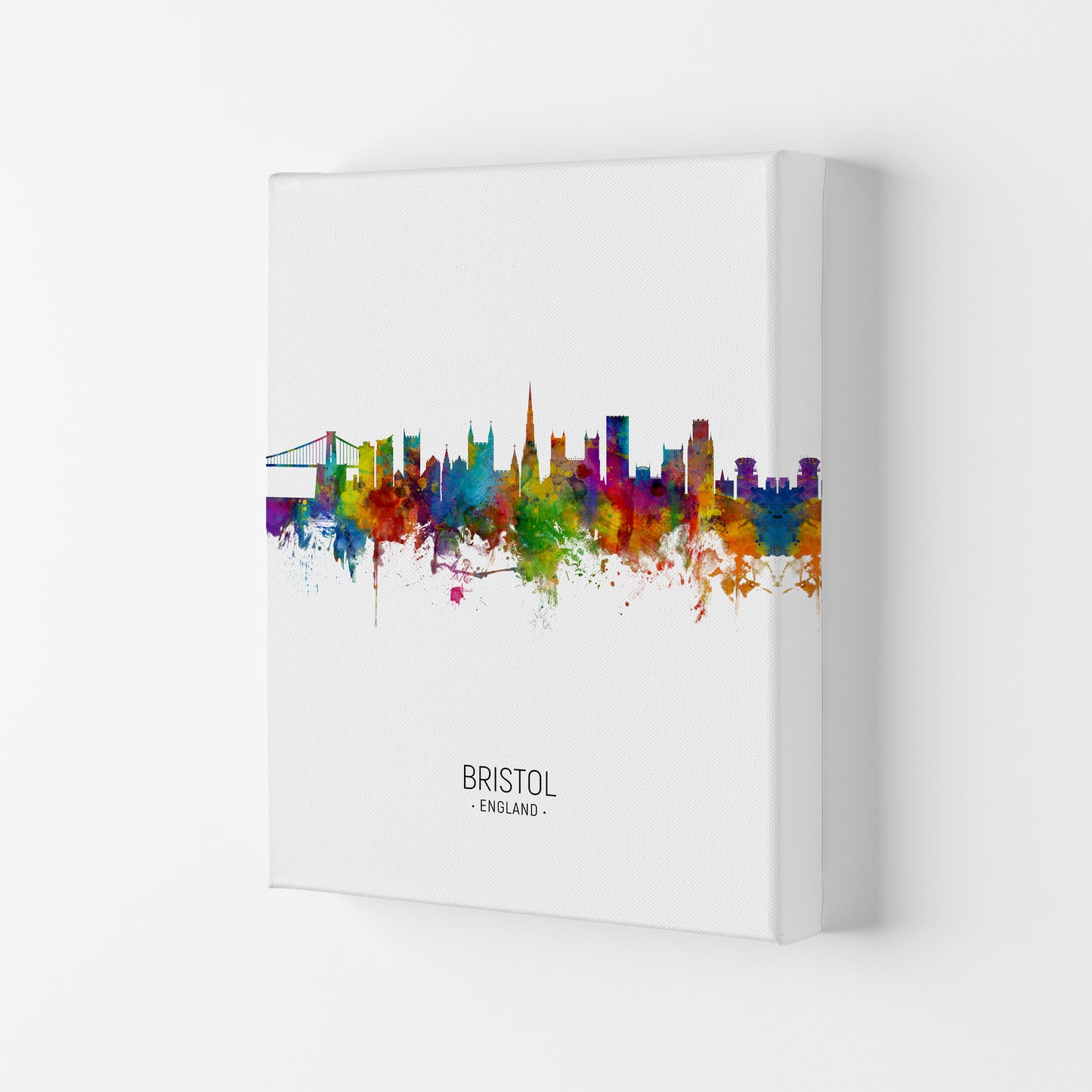 Bristol England Skyline Portrait Art Print by Michael Tompsett Canvas