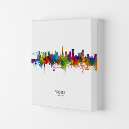 Bristol England Skyline Portrait Art Print by Michael Tompsett Canvas