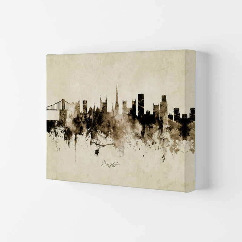 Bristol England Skyline Vintage Art Print by Michael Tompsett Canvas