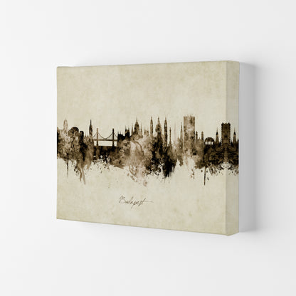 Budapest Hungary Skyline Vintage Art Print by Michael Tompsett Canvas