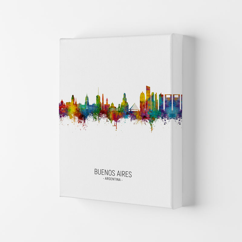 Buenos Aires Argentina Skyline Portrait Art Print by Michael Tompsett Canvas