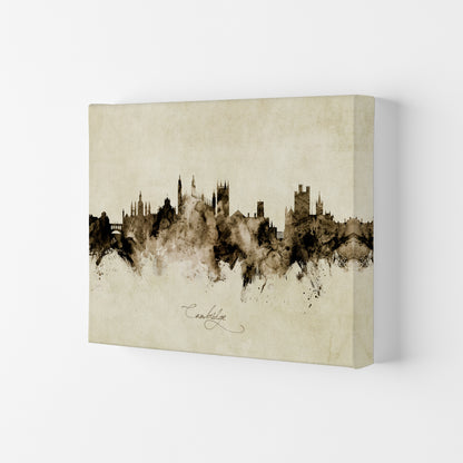 Cambridge England Skyline Vintage Art Print by Michael Tompsett Canvas