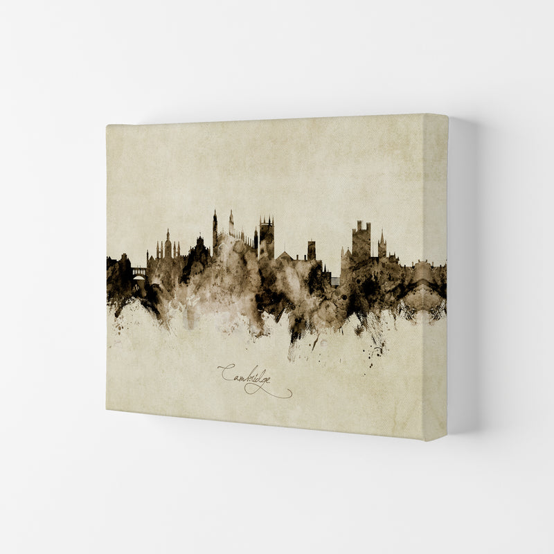 Cambridge England Skyline Vintage Art Print by Michael Tompsett Canvas