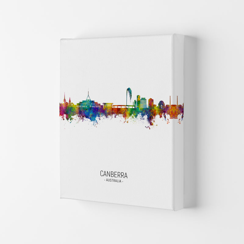 Canberra Australia Skyline Portrait Art Print by Michael Tompsett Canvas