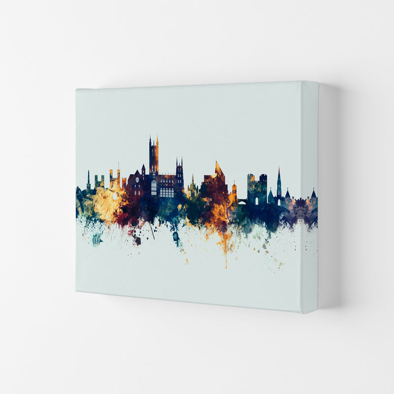 Canterbury England Skyline Blue Orange Art Print by Michael Tompsett Canvas