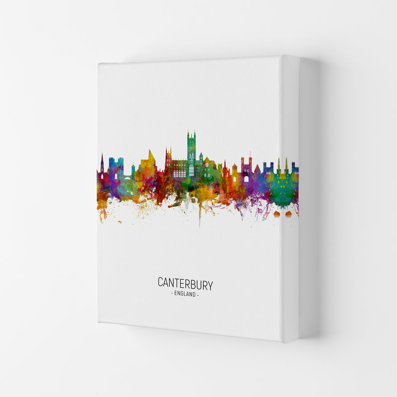 Canterbury England Skyline Portrait Art Print by Michael Tompsett Canvas