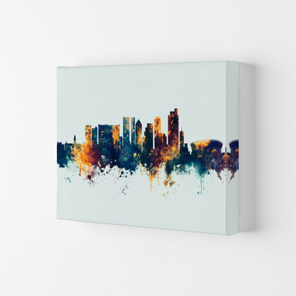 Cape Town South Africa Skyline Blue Orange Art Print by Michael Tompsett Canvas