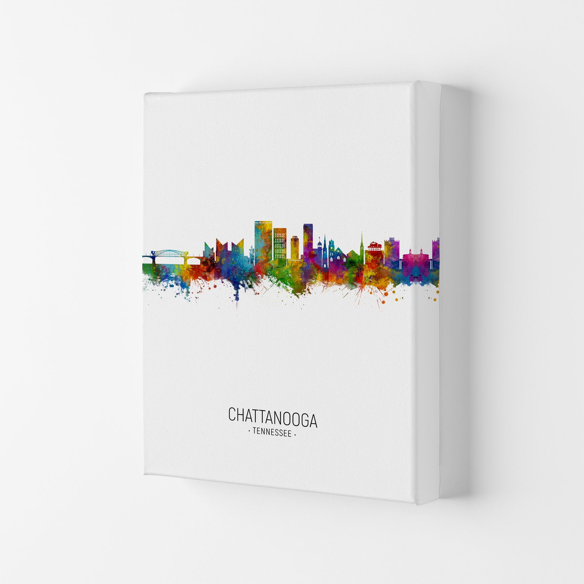 Chattanooga Tennessee Skyline Portrait Art Print by Michael Tompsett Canvas