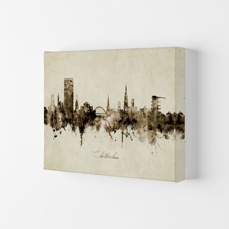 Cheltenham England Skyline Vintage Art Print by Michael Tompsett Canvas