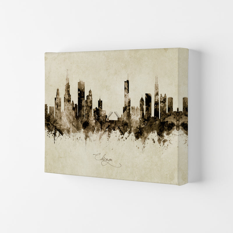 Chicago Illinois Skyline Vintage Art Print by Michael Tompsett Canvas