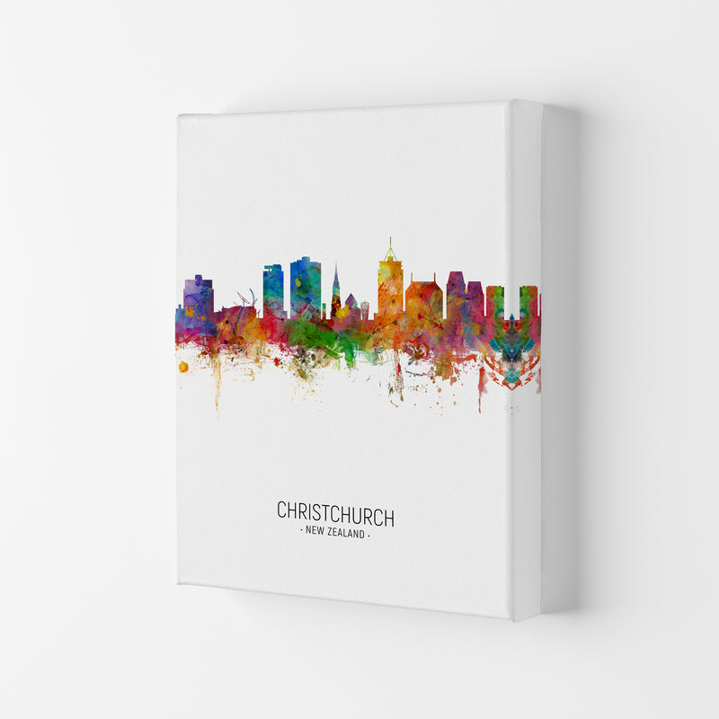 Christchurch New Zealand Skyline Portrait Art Print by Michael Tompsett Canvas