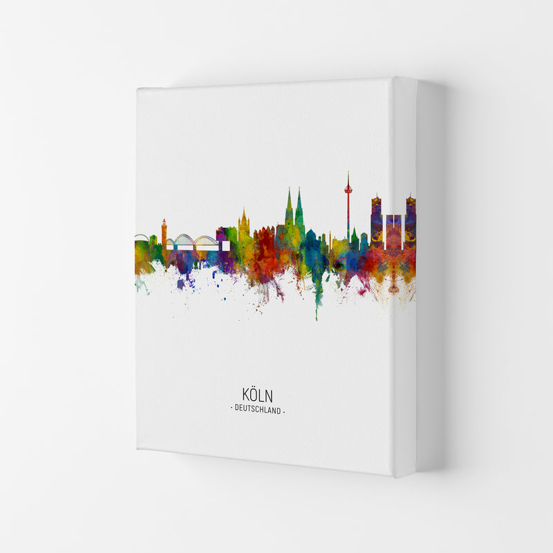 Cologne Germany Skyline Portrait Art Print by Michael Tompsett Canvas