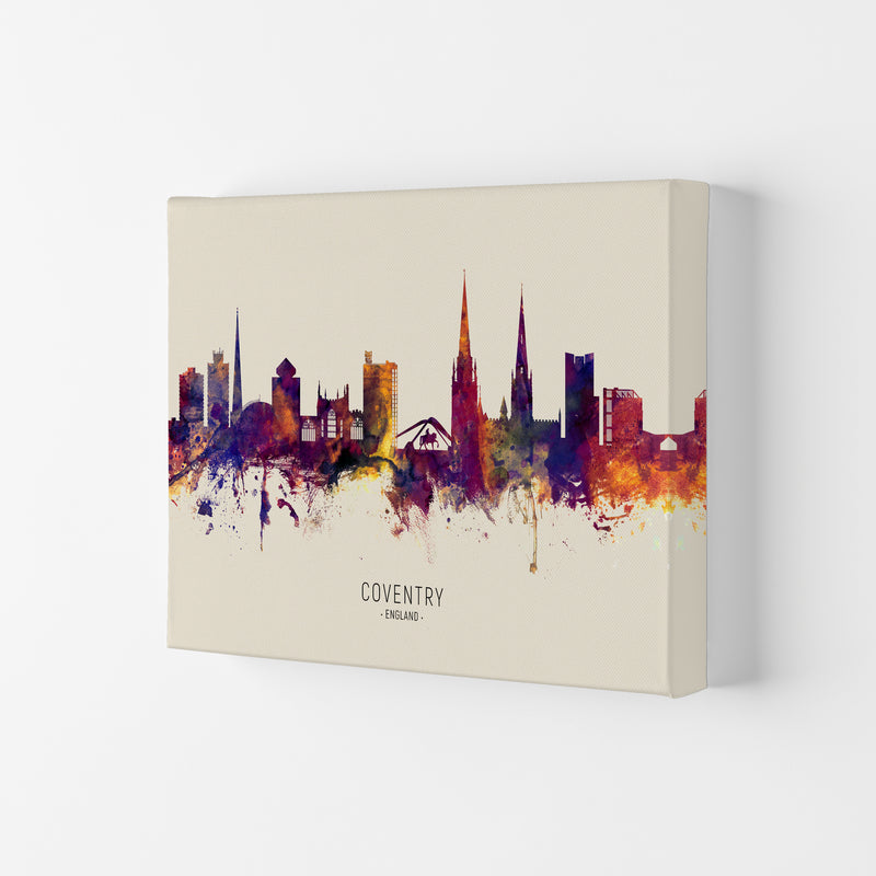 Coventry England Skyline Autumn City Name Art Print by Michael Tompsett Canvas