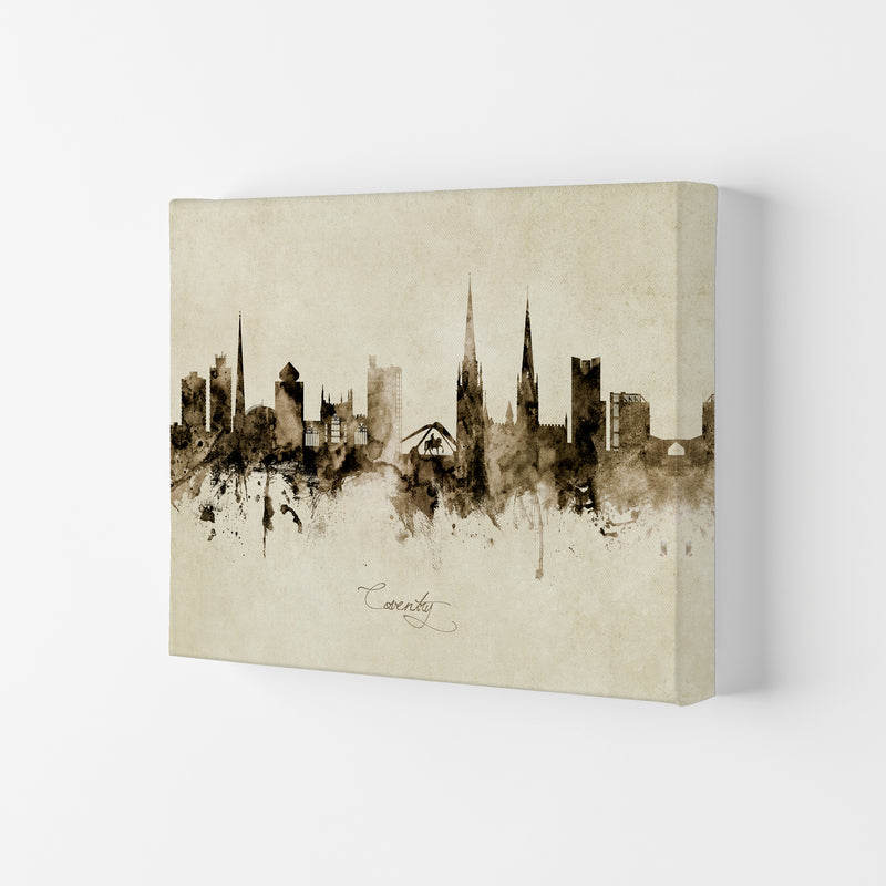 Coventry England Skyline Vintage Art Print by Michael Tompsett Canvas
