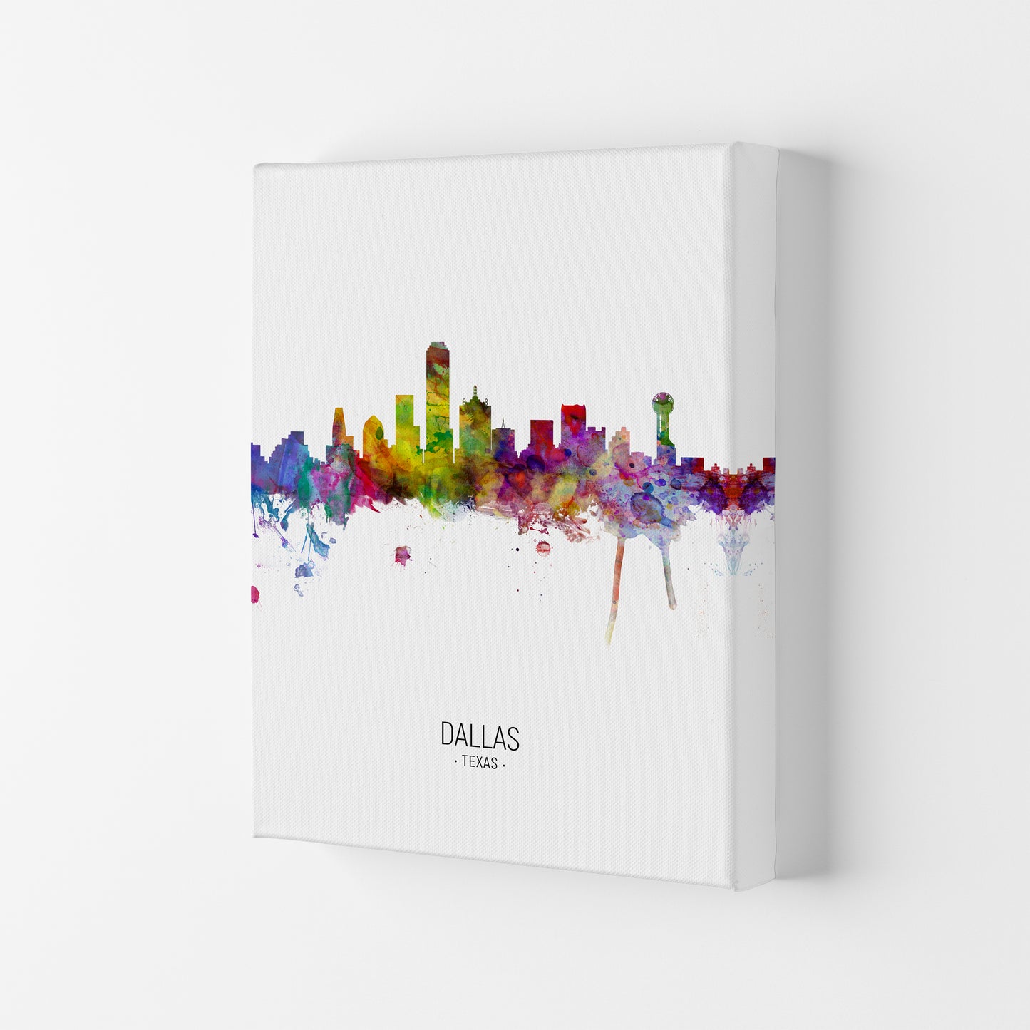 Dallas Texas Skyline Portrait Art Print by Michael Tompsett Canvas