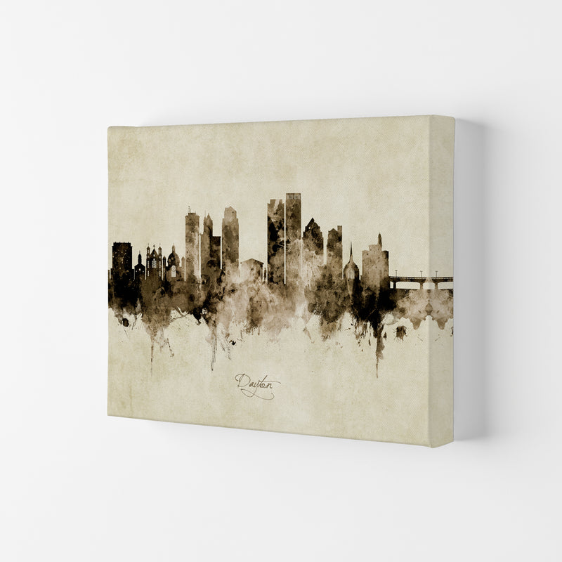 Dayton Ohio Skyline Vintage Art Print by Michael Tompsett Canvas
