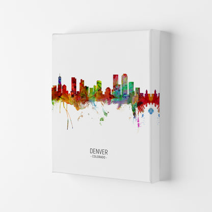 Denver Colorado Skyline Portrait Art Print by Michael Tompsett Canvas