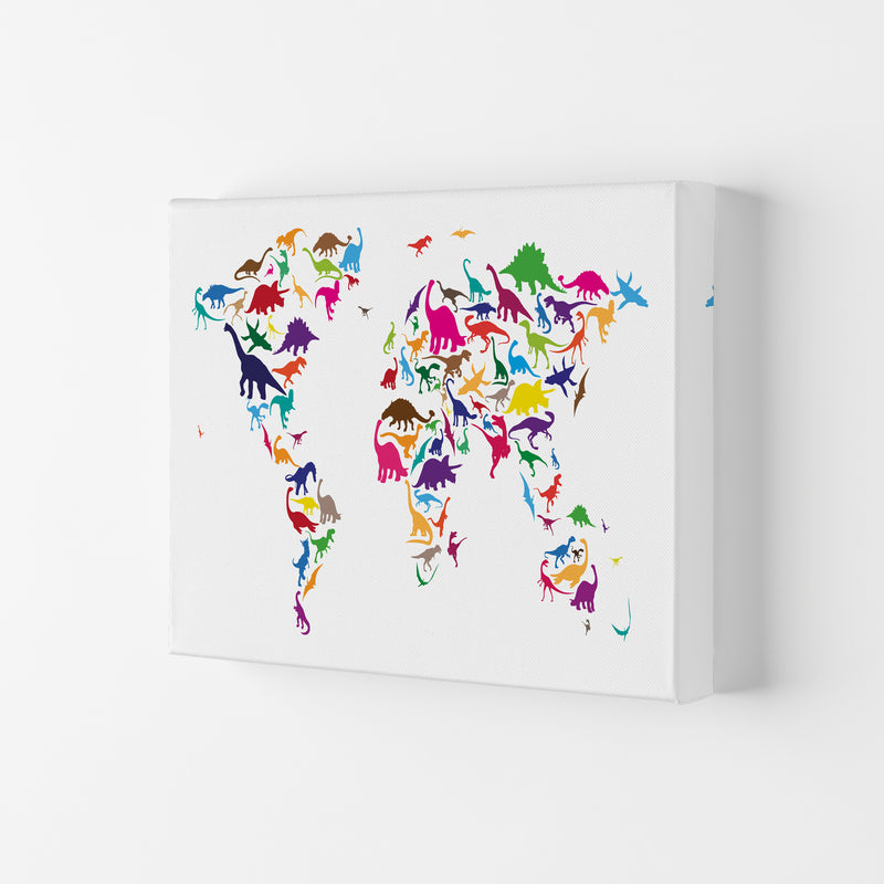 Dinosaur Map Colours Art Print by Michael Tompsett Canvas