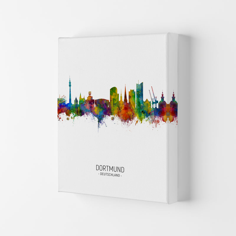 Dortmund Germany Skyline Portrait Art Print by Michael Tompsett Canvas