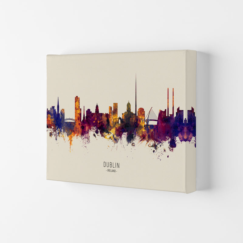 Dublin Ireland Skyline Autumn City Name Art Print by Michael Tompsett Canvas