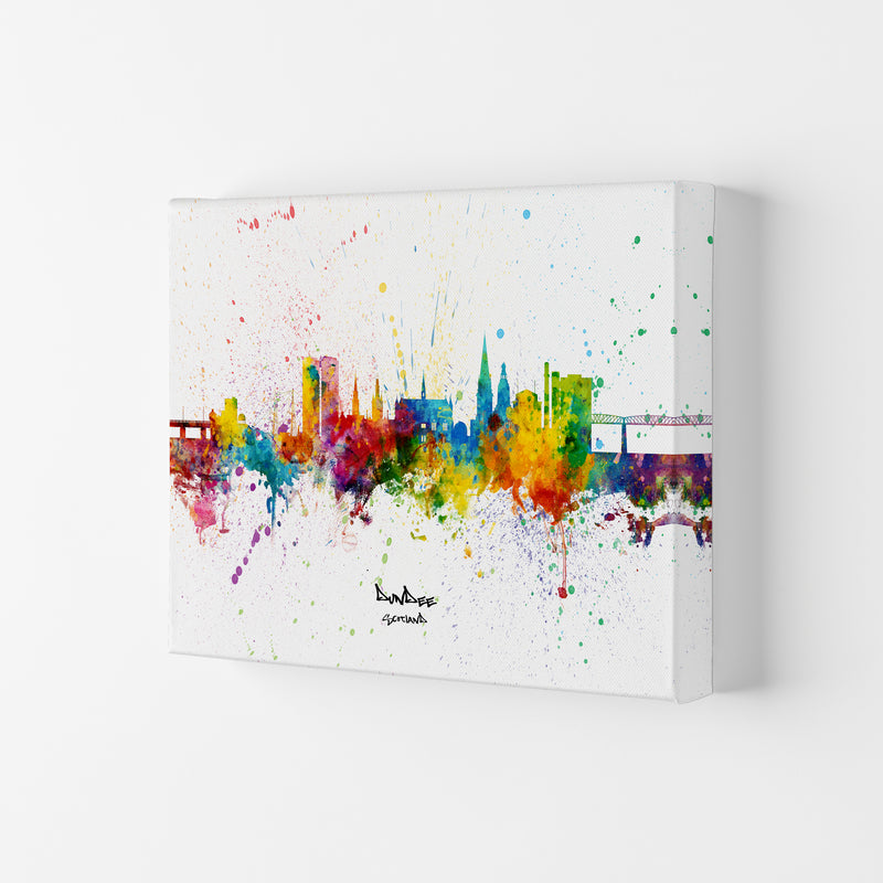 Dundee Scotland Skyline Splash Art Print by Michael Tompsett Canvas