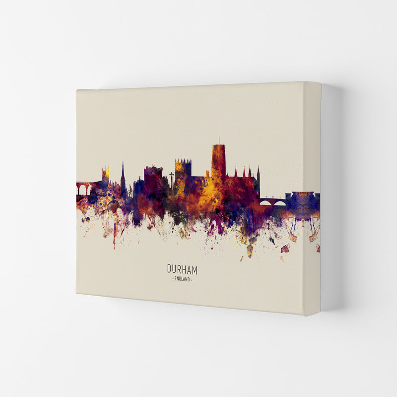 Durham England Skyline Autumn City Name Art Print by Michael Tompsett Canvas