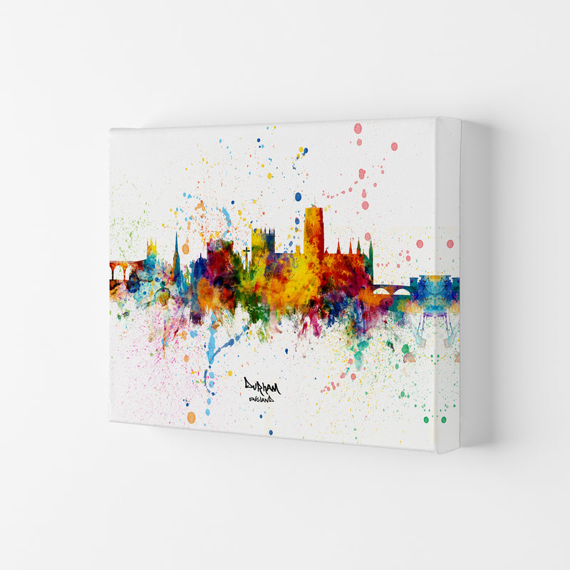Durham England Skyline Splash Art Print by Michael Tompsett Canvas