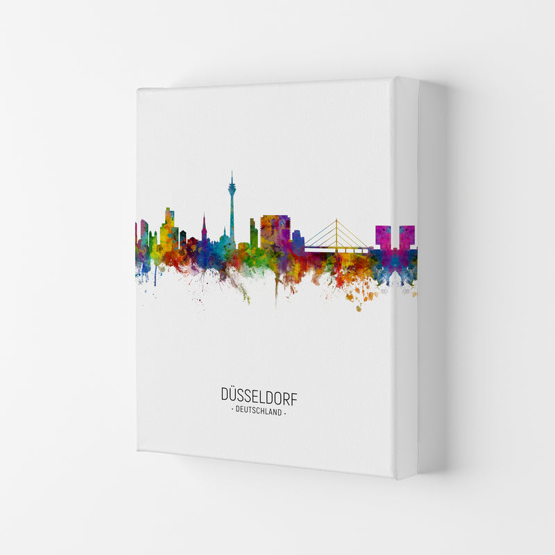 Dusseldorf Germany Skyline Portrait Art Print by Michael Tompsett Canvas