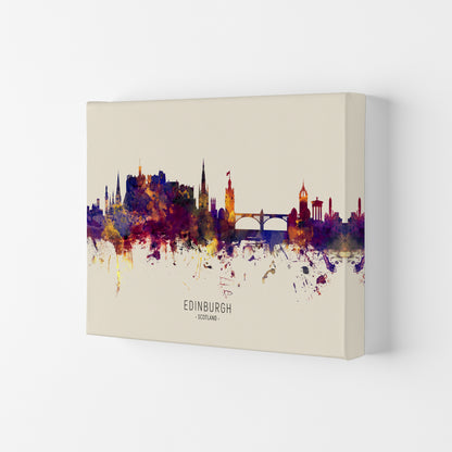 Edinburgh Scotland Skyline Autumn City Name Art Print by Michael Tompsett Canvas