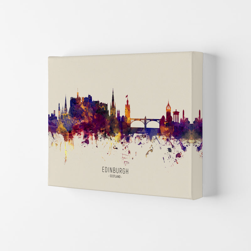 Edinburgh Scotland Skyline Autumn City Name Art Print by Michael Tompsett Canvas