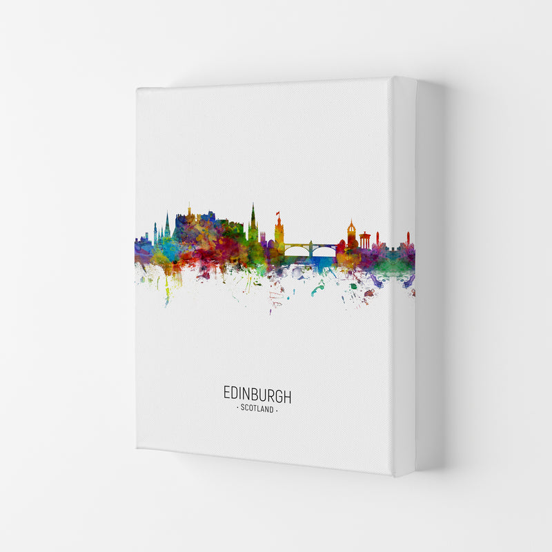 Edinburgh Scotland Skyline Portrait Art Print by Michael Tompsett Canvas