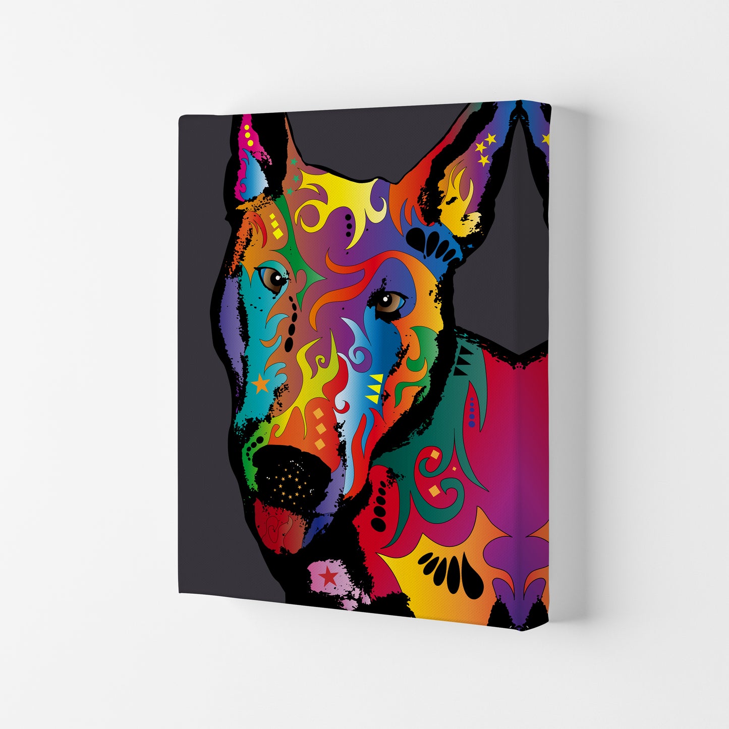 English Bull Terrier Dog Art Print by Michael Tompsett Canvas