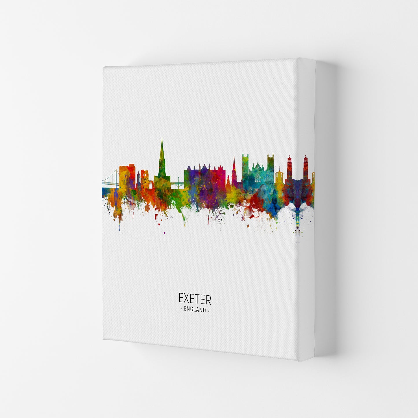 Exeter England Skyline Portrait Art Print by Michael Tompsett Canvas