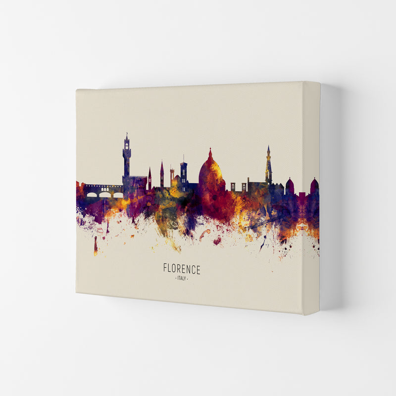 Florence Italy Skyline Autumn City Name Art Print by Michael Tompsett Canvas
