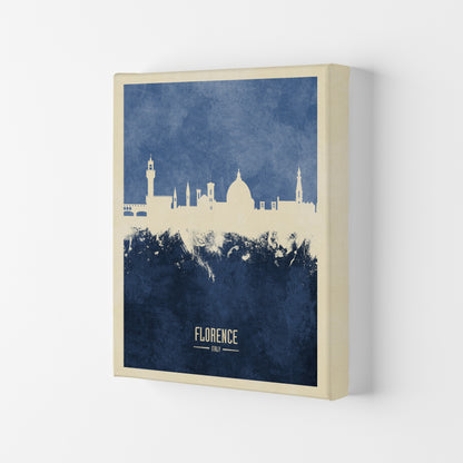 Florence Italy Skyline Portrait Navy Art Print by Michael Tompsett Canvas