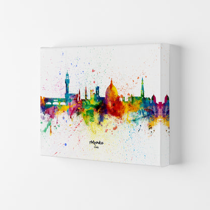 Florence Italy Skyline Splash Art Print by Michael Tompsett Canvas