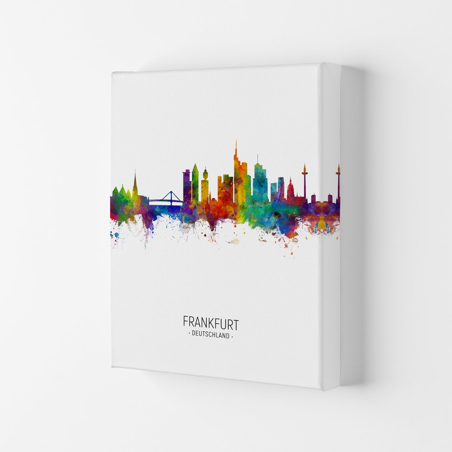 Frankfurt Germany Skyline Portrait Art Print by Michael Tompsett Canvas
