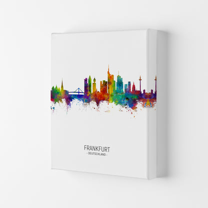 Frankfurt Germany Skyline Portrait Art Print by Michael Tompsett Canvas