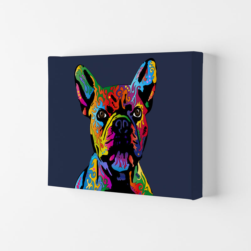 French Bulldog Dog Navy Art Print by Michael Tompsett Canvas