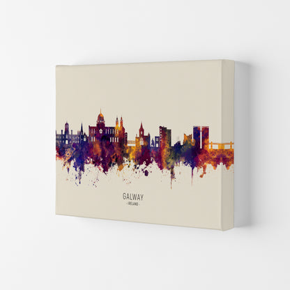 Galway Ireland Skyline Autumn City Name Art Print by Michael Tompsett Canvas