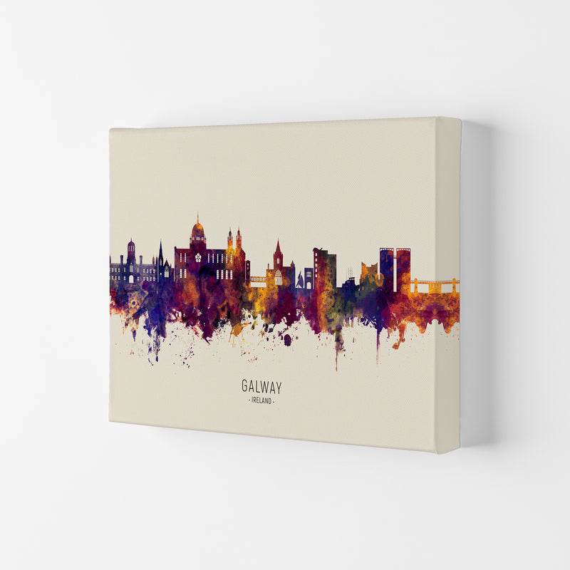 Galway Ireland Skyline Autumn City Name Art Print by Michael Tompsett Canvas