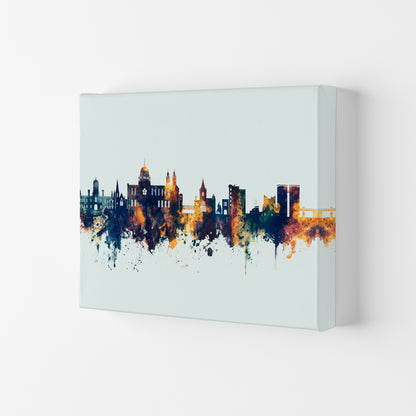 Galway Ireland Skyline Blue Orange Art Print by Michael Tompsett Canvas