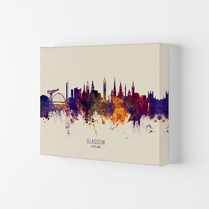 Glasgow Scotland Skyline Autumn City Name Art Print by Michael Tompsett Canvas