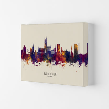 Gloucester England Skyline Autumn City Name Art Print by Michael Tompsett Canvas