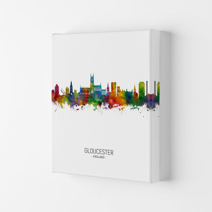 Gloucester England Skyline Portrait Art Print by Michael Tompsett Canvas