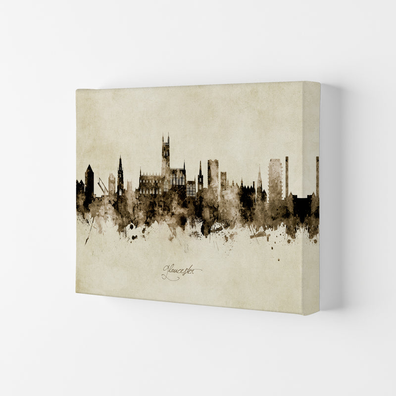 Gloucester England Skyline Vintage Art Print by Michael Tompsett Canvas