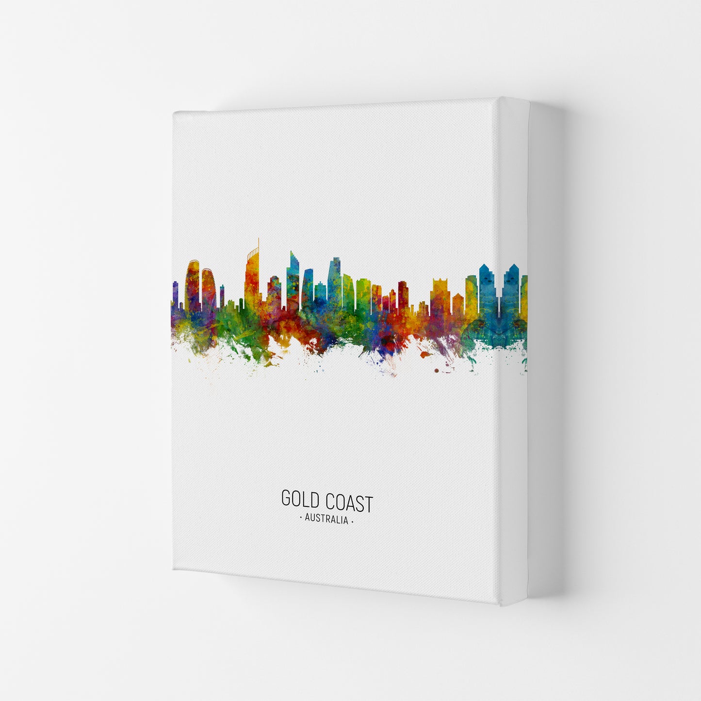 Gold Coast Australia Skyline Portrait Art Print by Michael Tompsett Canvas