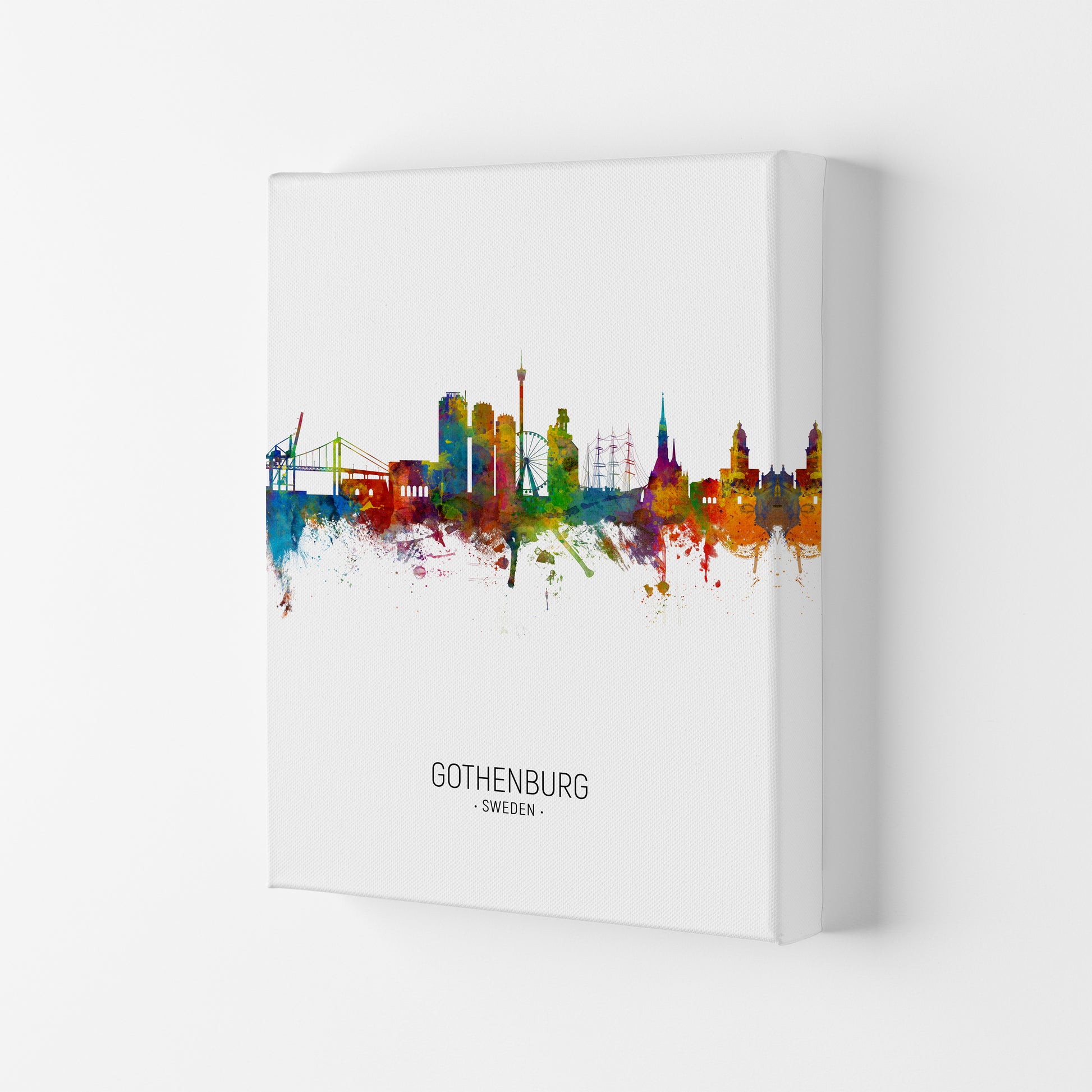 Gothenburg Sweden Skyline Portrait Art Print by Michael Tompsett Canvas