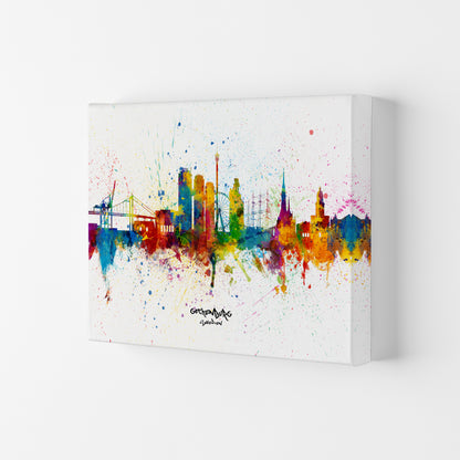 Gothenburg Sweden Skyline Splash Art Print by Michael Tompsett Canvas