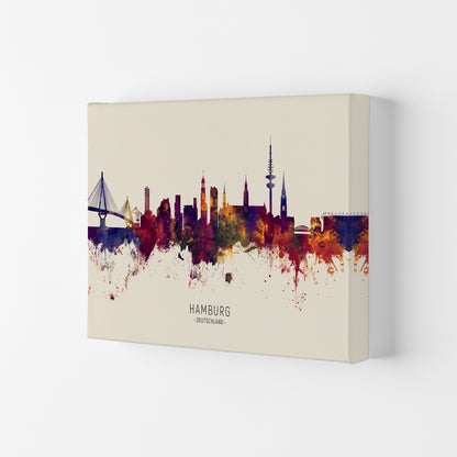 Hamburg Deutschland Skyline Autumn City Name Art Print by Michael Tompsett Canvas